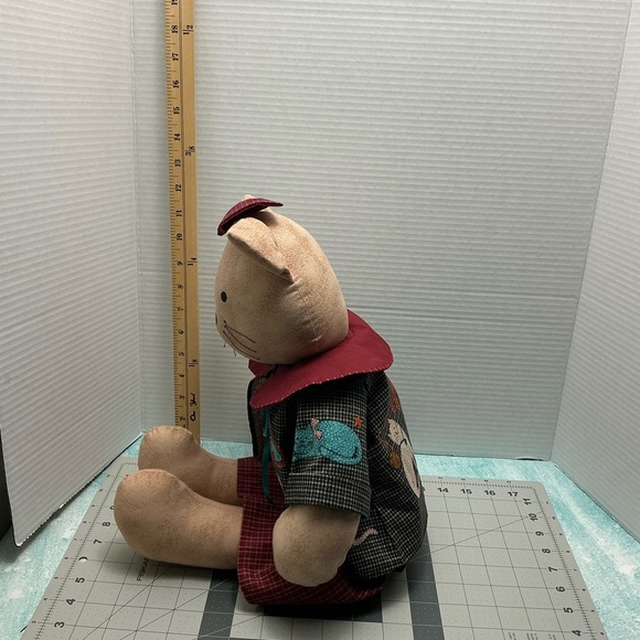 Adorable Cat Plush with Red Bow - Picture 5 of 9